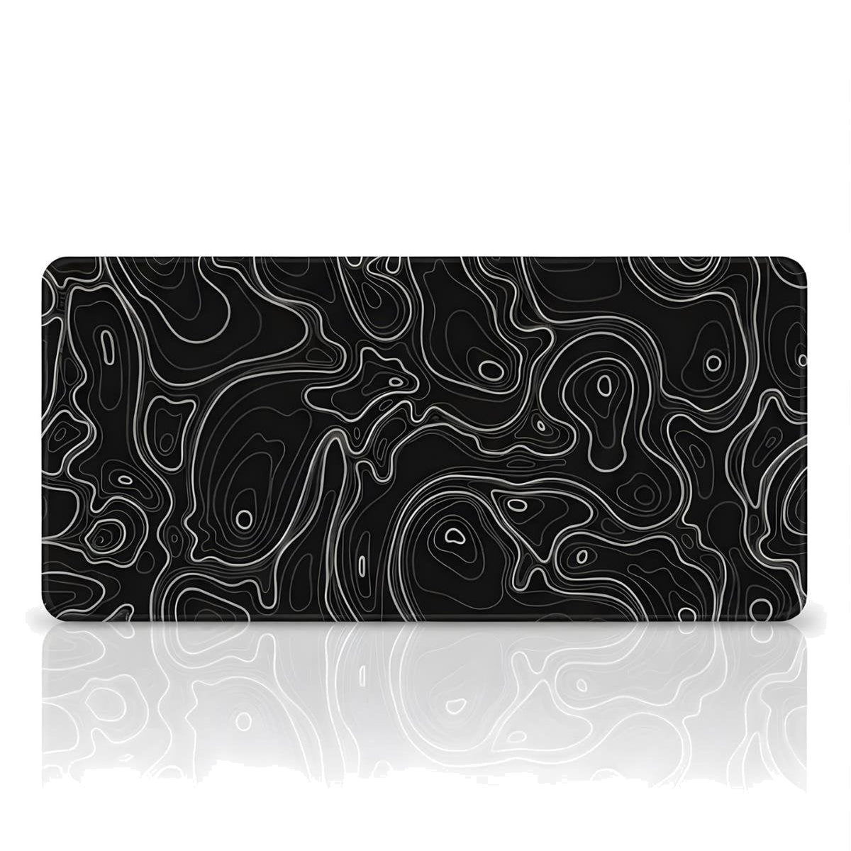 Siyah Typography oyuncu mouse pad – beyaz fon düz görünüm