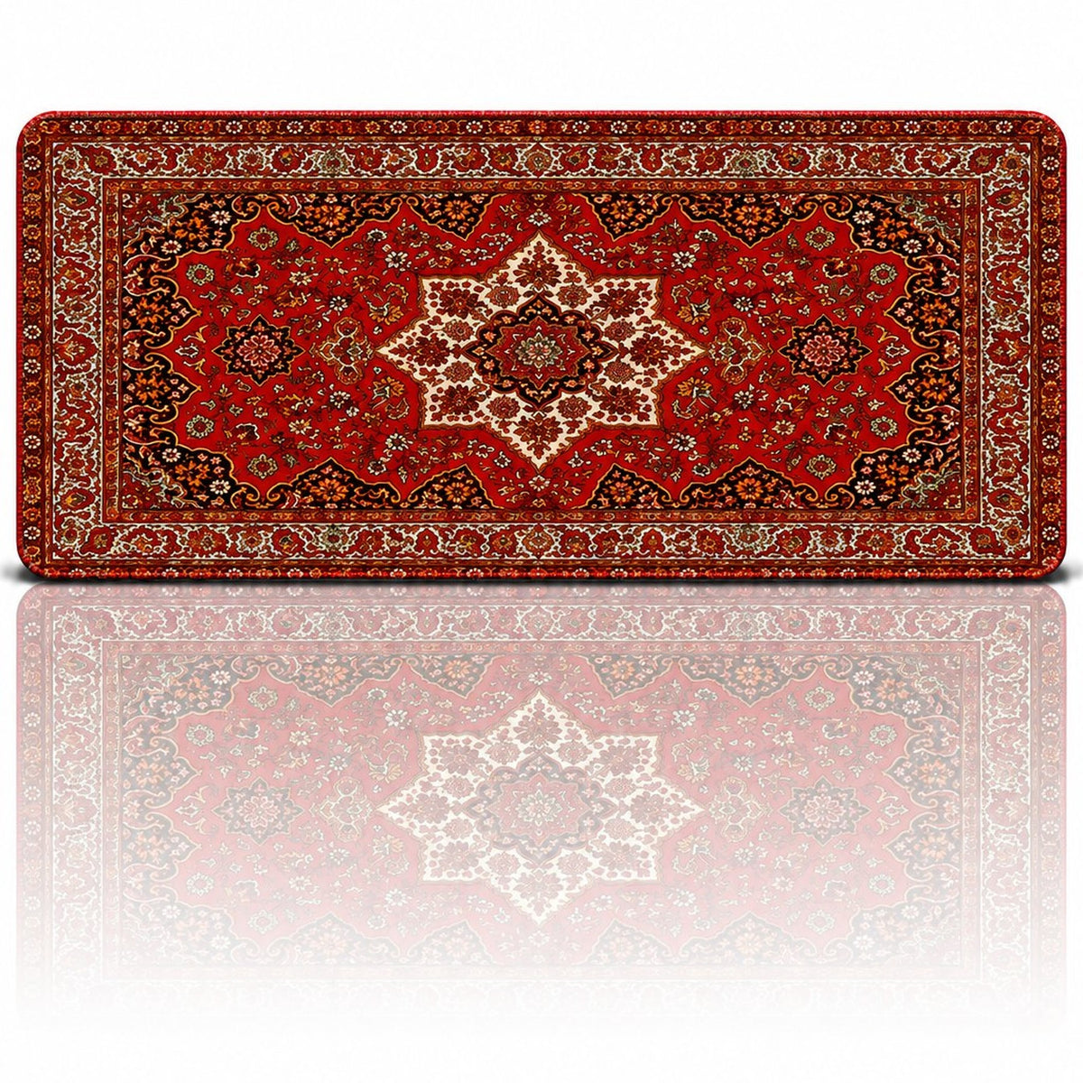 Sultana Pers halısı desenli 90x40 cm XXL mouse pad düz önden tam desen