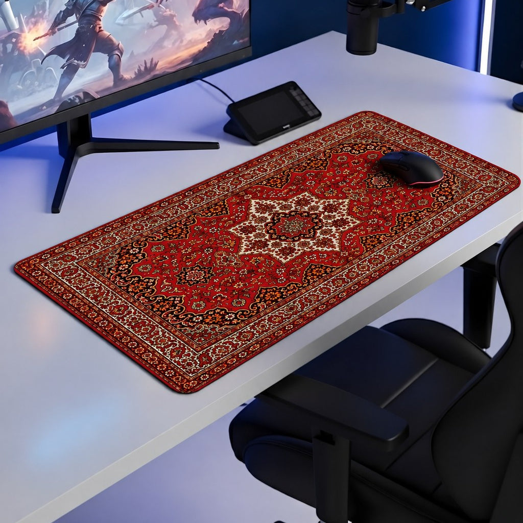 Sultana halı desenli mouse pad oyun masası kurulumu