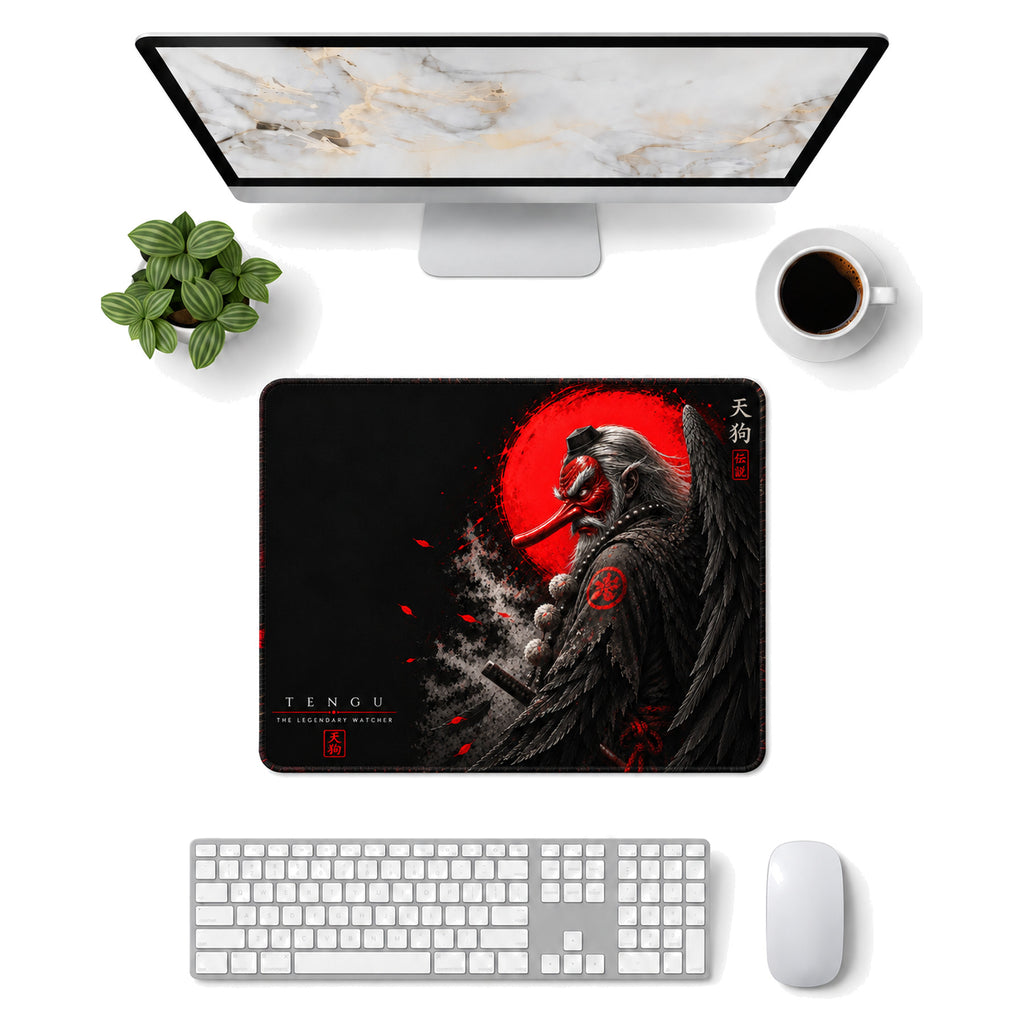 Tengu 50x40 cm oyuncu mouse pad – masa üstü kullanım görünümü