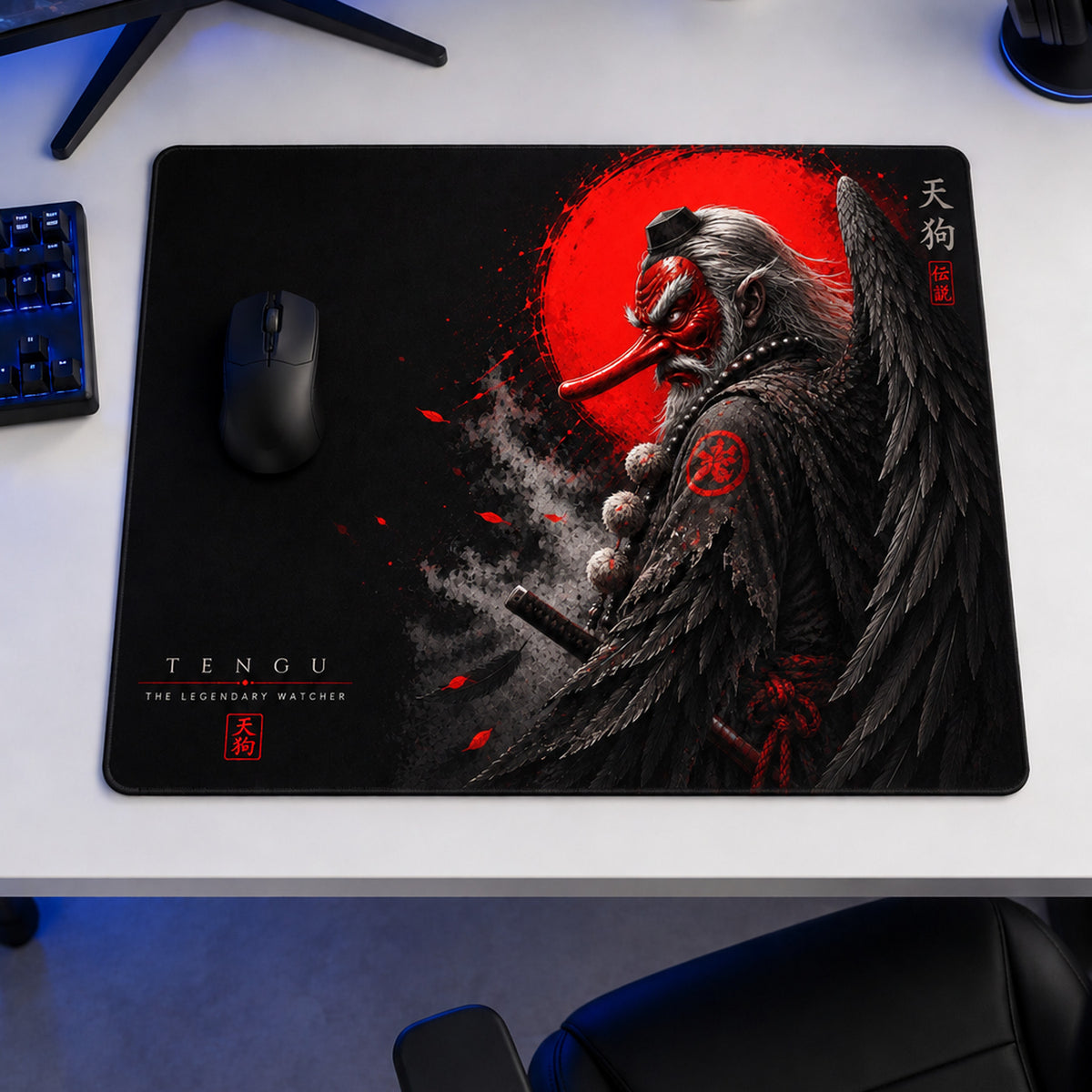 Tengu 50x40 cm oyuncu mouse pad – oyun odası kurulumu