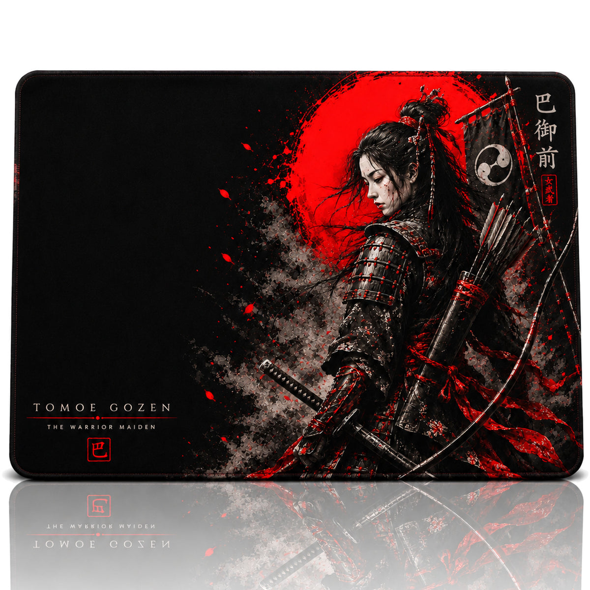 Tomoe Gozen 50x40 cm oyuncu mouse pad – beyaz fon düz görünüm