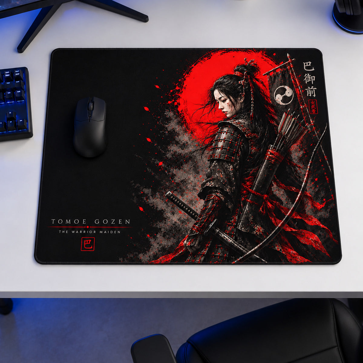 Tomoe Gozen 50x40 cm oyuncu mouse pad – oyun odası kurulumu