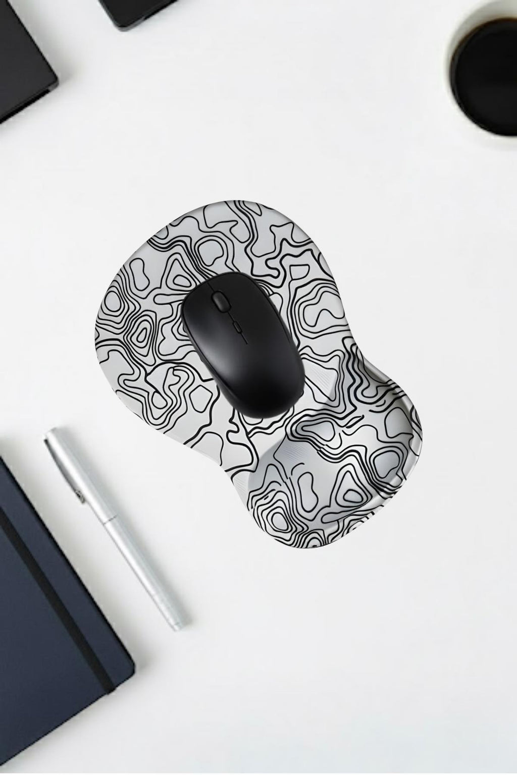 TopoWave dijital baskılı bilek destekli mouse pad