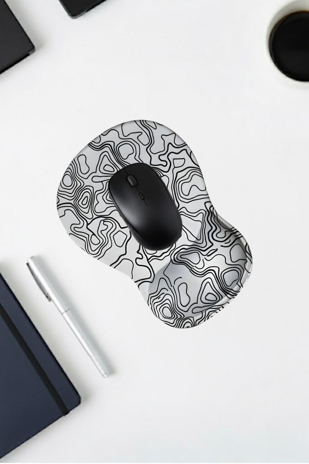 TopoWave dijital baskılı bilek destekli mouse pad