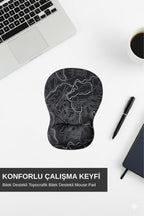 TopoWave bilek destekli mouse pad siyah yakın çekim