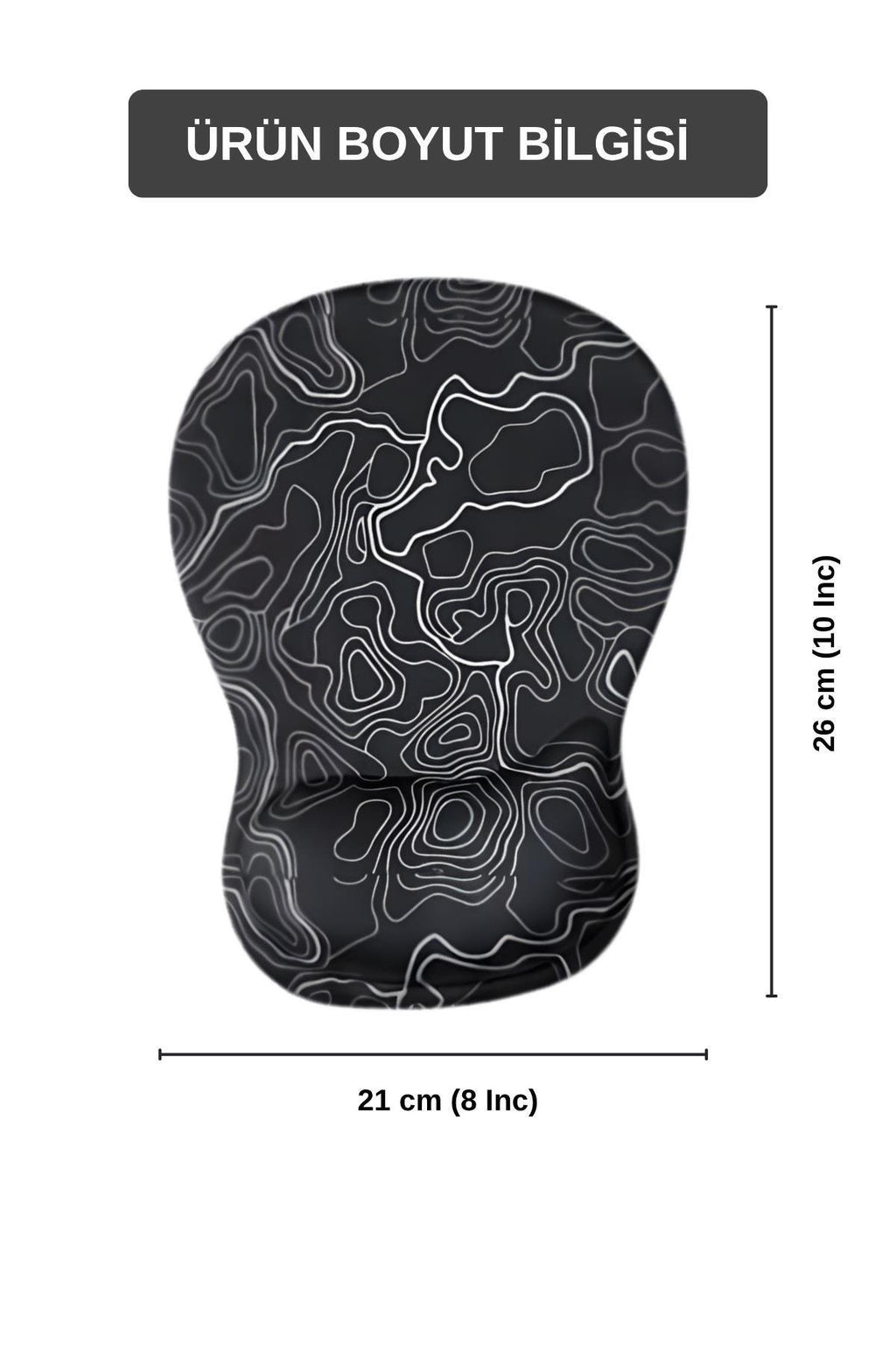 TopoWave bilek destekli mouse pad siyah bilek yastığı detayı