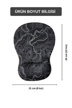 TopoWave bilek destekli mouse pad siyah bilek yastığı detayı