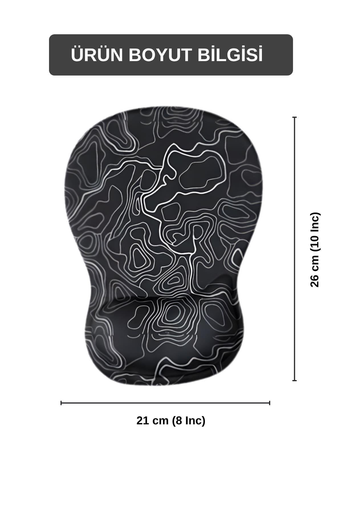 TopoWave bilek destekli mouse pad siyah bilek yastığı detayı
