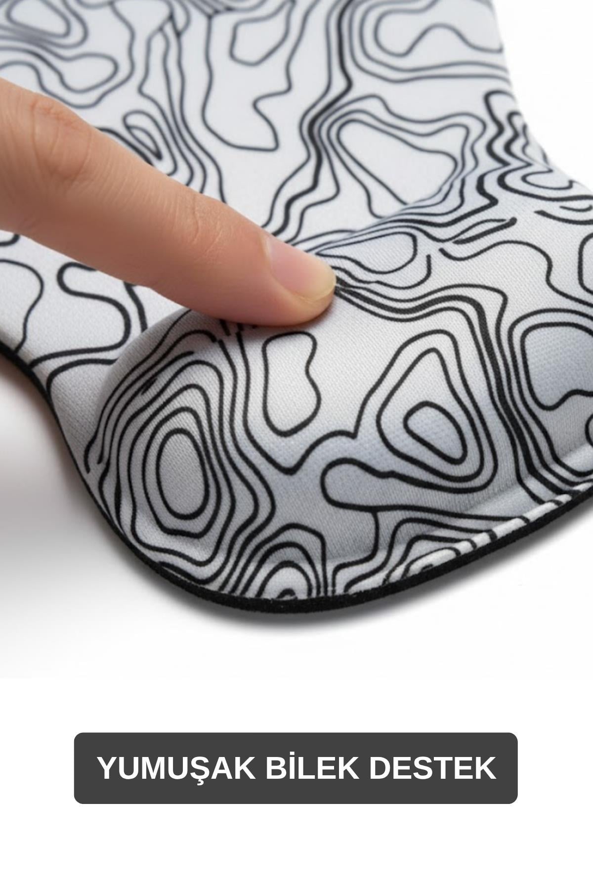 TopoWave dijital baskılı bilek destekli mouse pad detay görseli