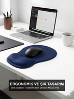 TopoWave bilek destekli mouse pad lacivert kullanım görseli
