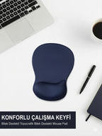 TopoWave bilek destekli mouse pad lacivert yakın çekim