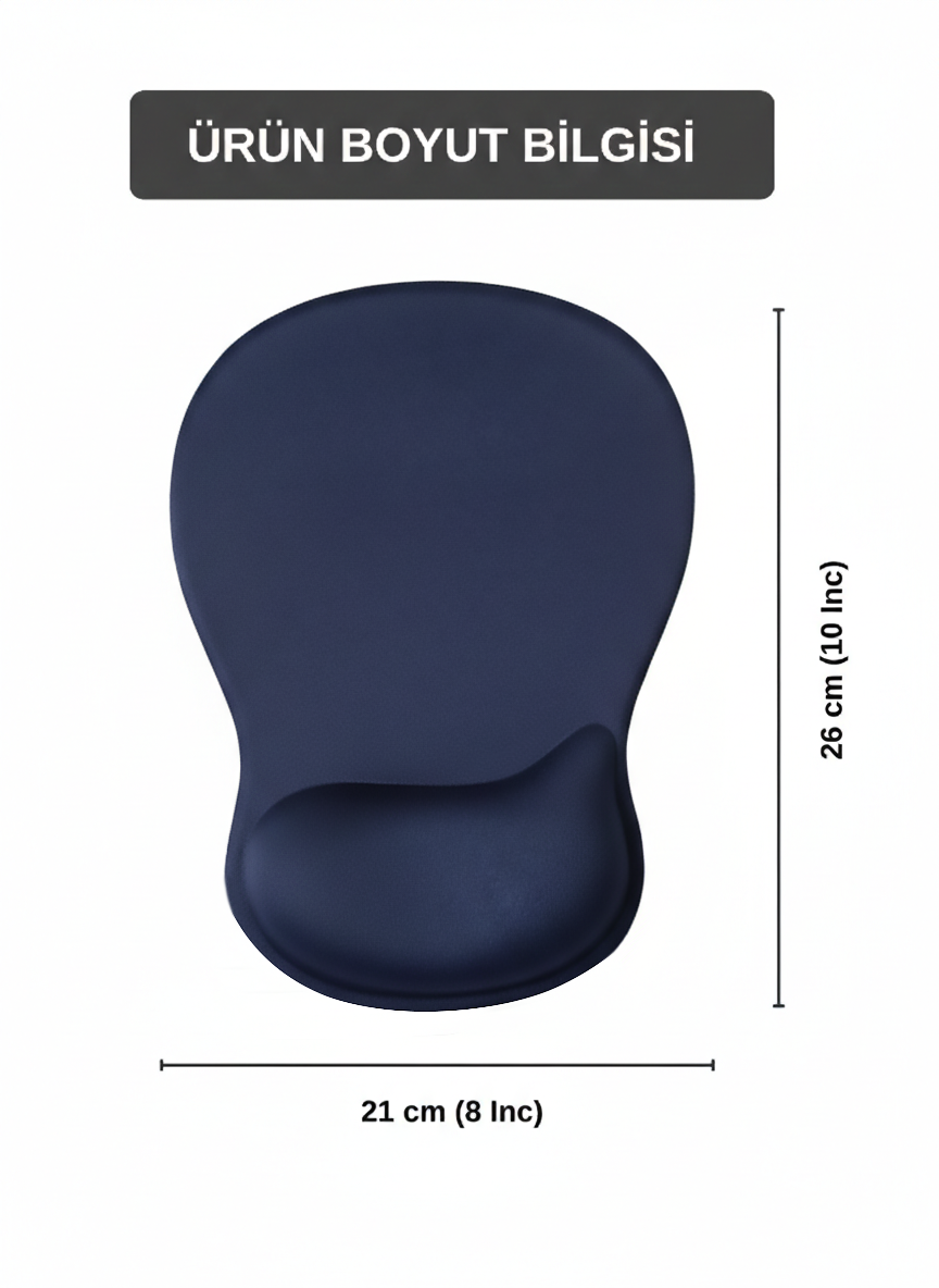 TopoWave bilek destekli mouse pad lacivert bilek yastığı detayı