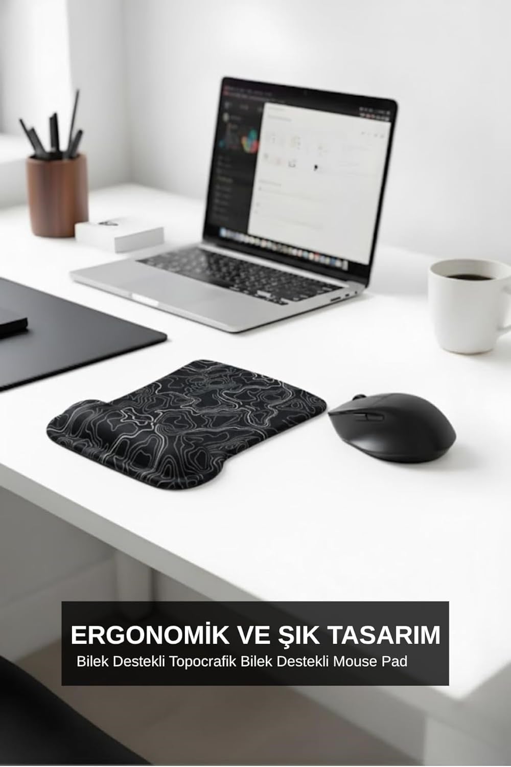 Typography dijital baskılı bilek destekli mouse pad detay görseli