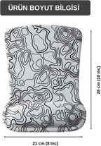 Typography dijital baskılı bilek destekli mouse pad beyaz ölçü görseli