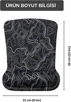 Typography dijital baskılı bilek destekli mouse pad bilek yastığı detayı