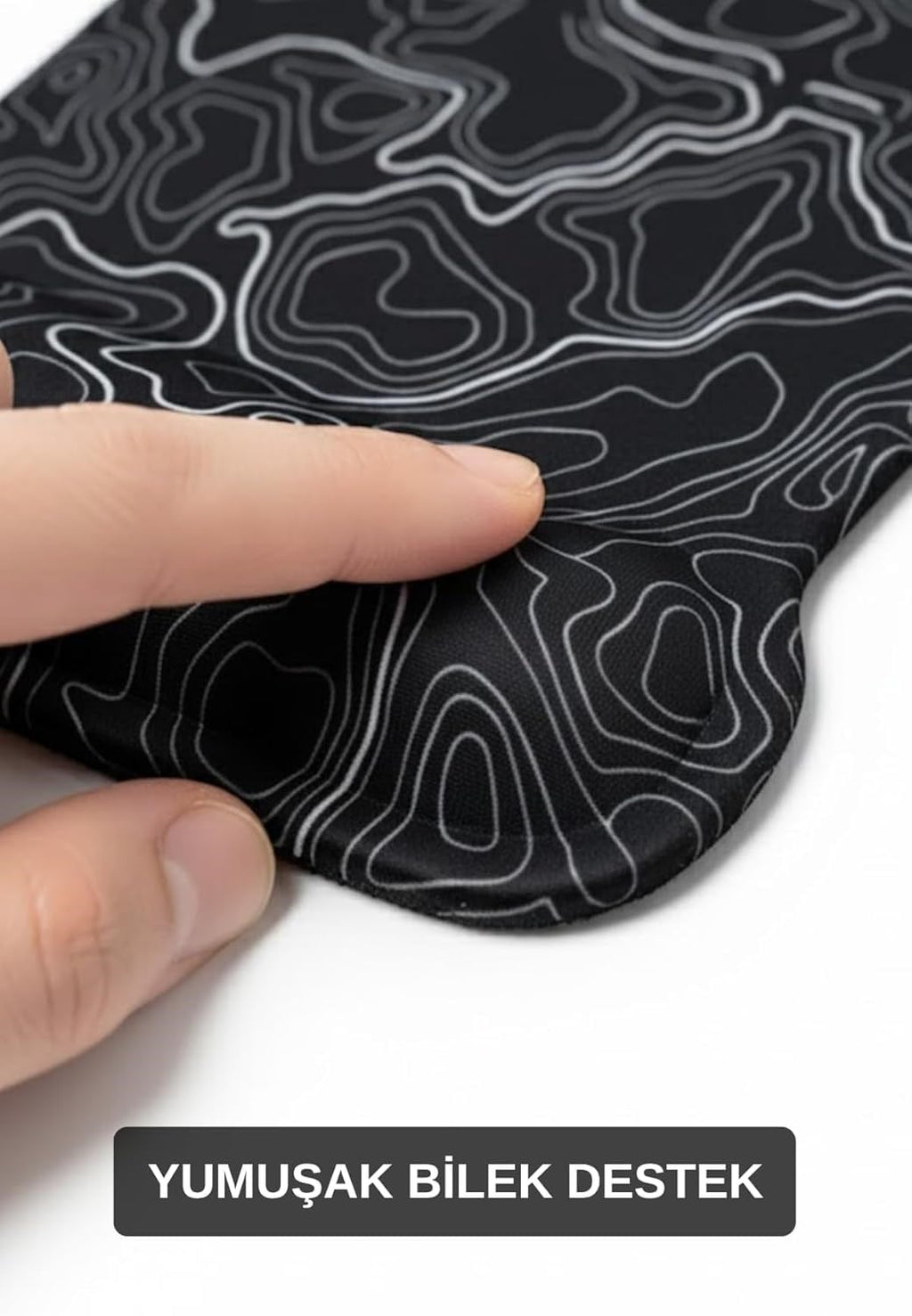 Typography dijital baskılı bilek destekli mouse pad ölçü görseli