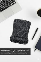 Typography dijital baskılı bilek destekli mouse pad kullanım görseli