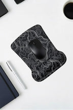 Typography dijital baskılı bilek destekli mouse pad yakın çekim