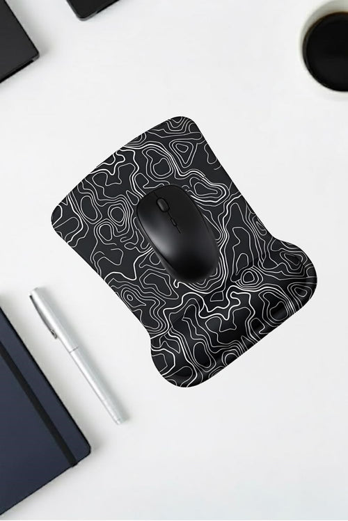 Typography dijital baskılı bilek destekli mouse pad yakın çekim