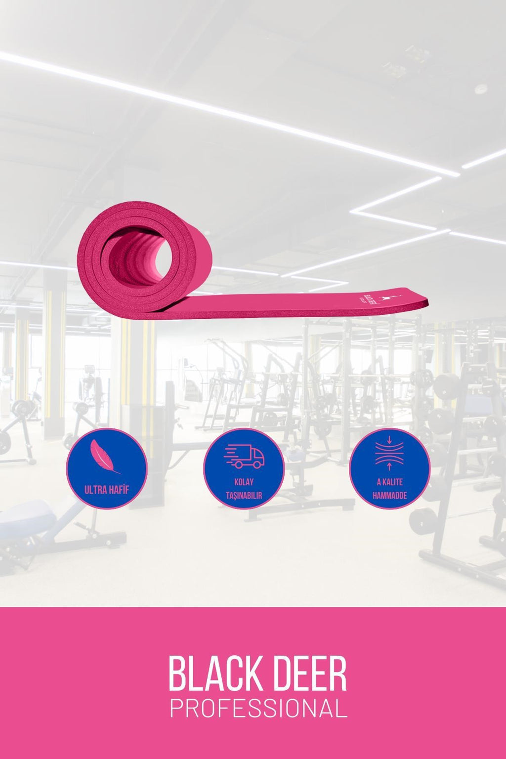 Ultra Light yoga ve pilates matı pembe kalınlık detayı