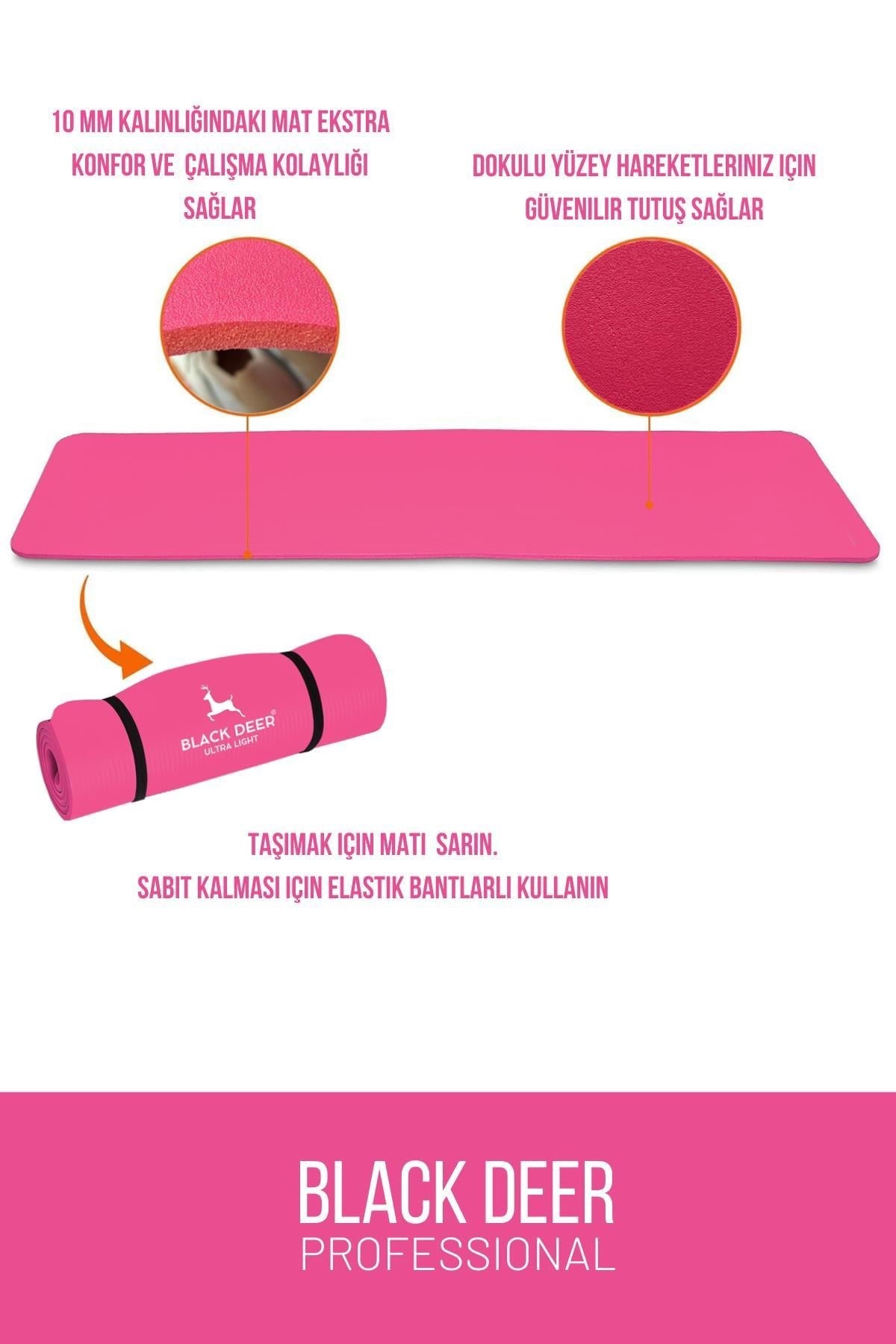 Ultra Light yoga ve pilates matı pembe kullanım görseli